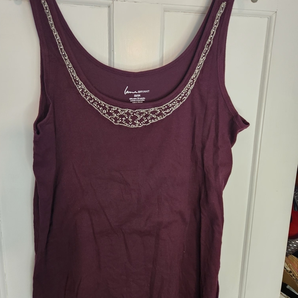 Lane Bryant Purple Embellished Women's Top